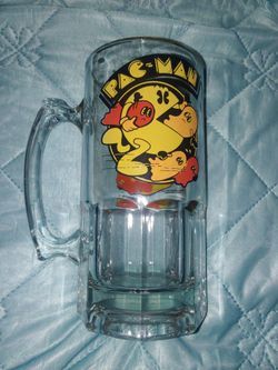 Vintage Pac-Man Glass Beer Mug