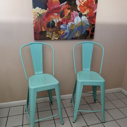 2 Counter benches or bar table.  Made of durable metal.  Floor to seat height 24". $50 each.