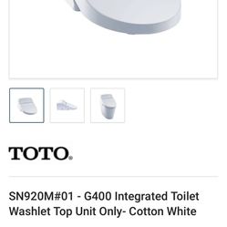 Toto Washer G400 Integrated Toilet Top Unit 