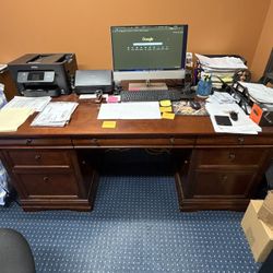 Solid Wood Executive Office Desk