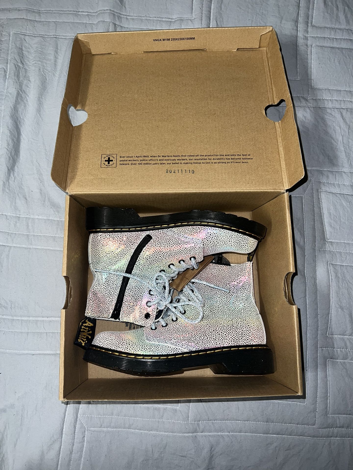 Dr.Martens 1460 Pascal J Rainbow Boots Size 3 Girls