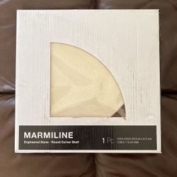 Floating Corner Shelf Ivory Marmaline