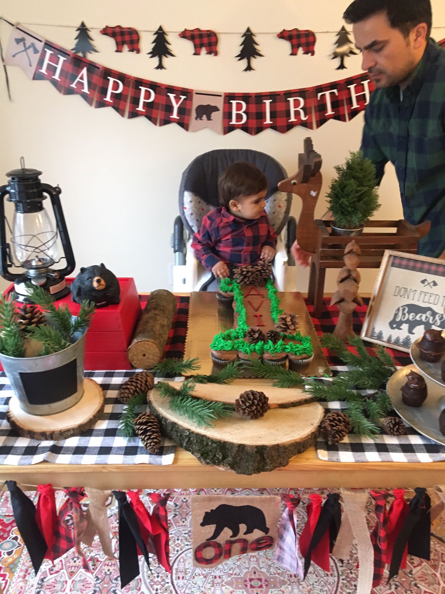 Baby boy birthday decorations (everything but the cake)