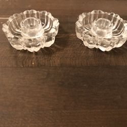 2 Piece Glass Candle Holder