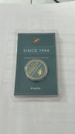 MIAMI DOLPHINS 50 SEASONS COLLECTIBLE COIN BRAND NEW CELEBRATING 50 SEASONS!