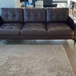 Abbyson 2 Piece Leather Couch 