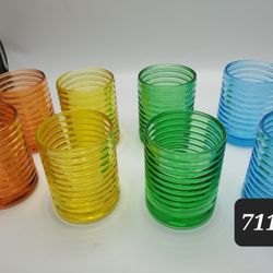 Set Of Rainbow Glass Candle Holders 