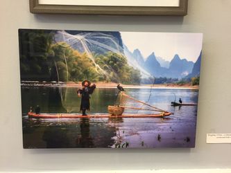 The Cormorant Fisherman 12 x 18 metal print