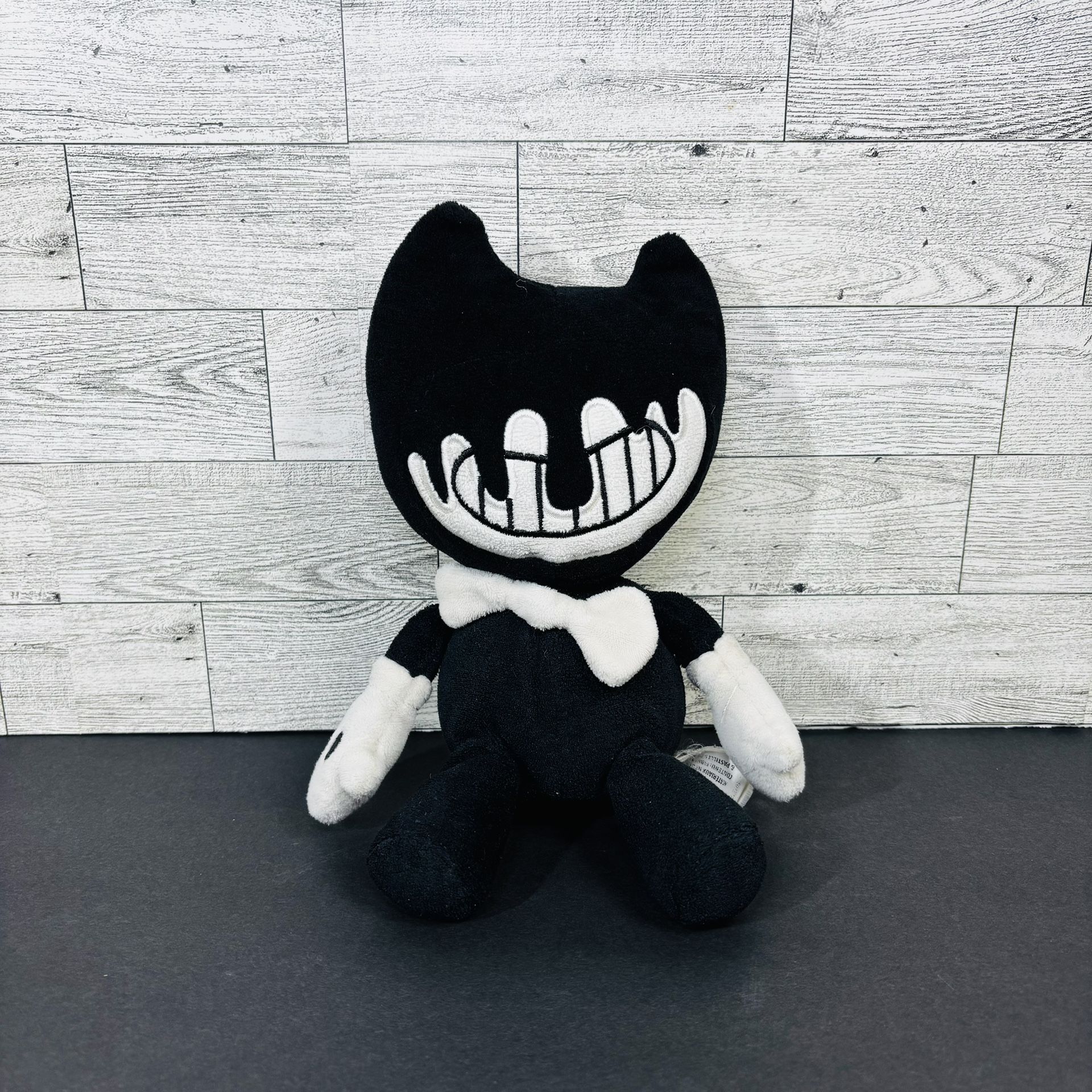 Bendy and the Ink Machine Plush Stuffed Figure Toy Black And White Bow Tie 10”