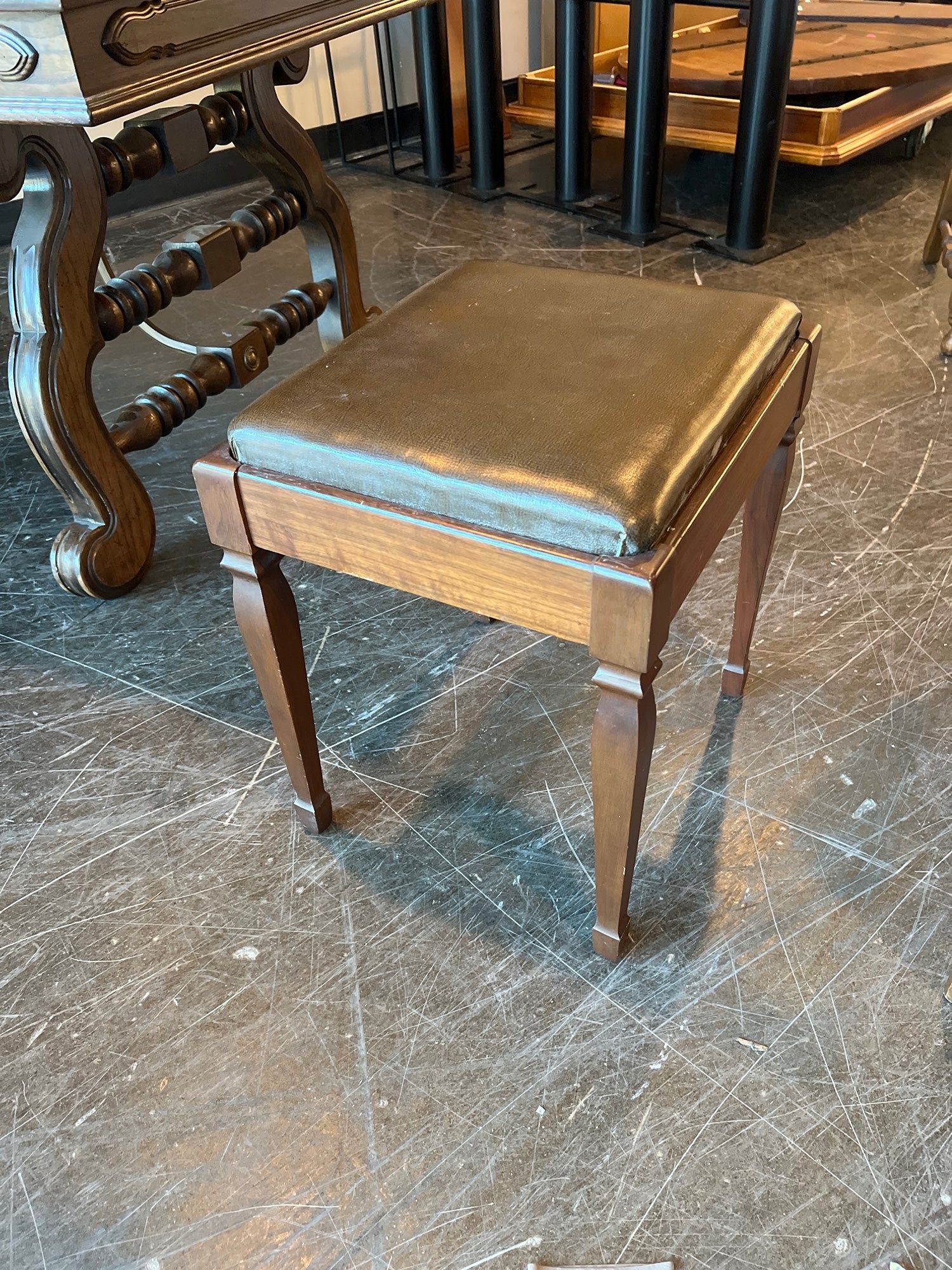 Vintage Singer Sewing Machine Bench Stool Seat Storage