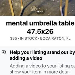 Metal Foldable Umbrella Table 