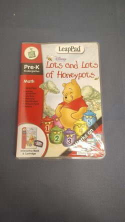 LeapFrog LeapPad Disney Winnie Pooh Lots Honeypots Book Cartridge Pre-K Math