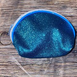 New Blue Glitter Keychain Coin Purse