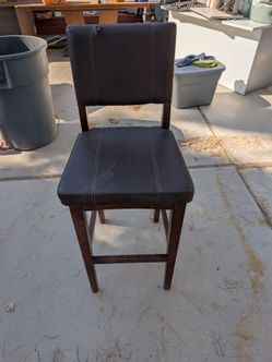 Linon Milano Brown Faux Leather Counter Bar Stool in Walnut Finish