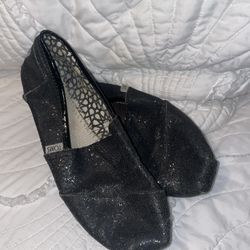 Toms top black glitter