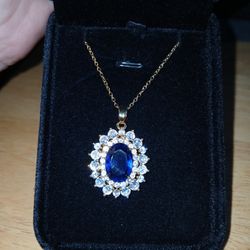 Gold plated moissanite necklace