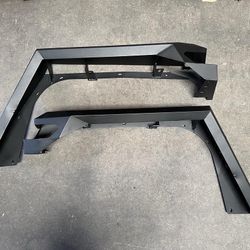 La Zona Auto Parts 2018 to 2025 Jeep Wrangler Gladiator Front Metal Fender Flare Polvaderas Guardabarros metal off road