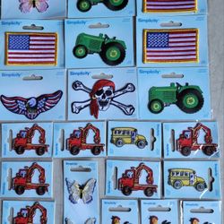 22 New Simplicity Embroidered Iron On Patches 