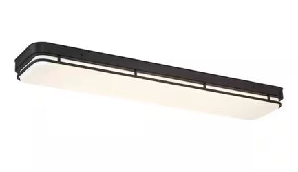 Noble 46 in. Contemporary Matte Black Selectable CCT Integrated LED Flush Mount for Kitchens