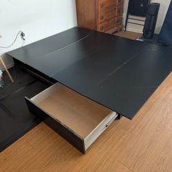 Queen Size Platform Bed Frame With Drawers