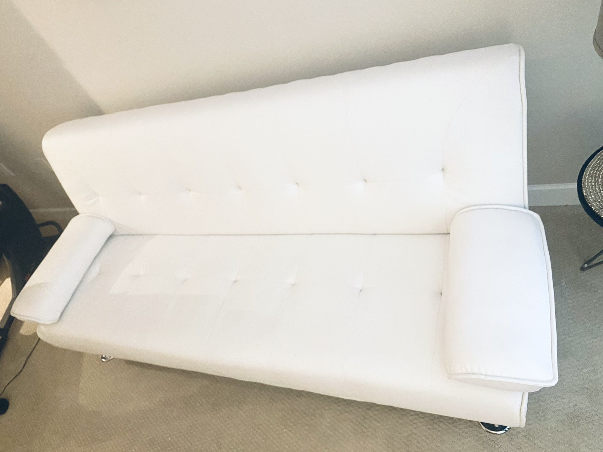 White Futon Sofa (Like Brand New)