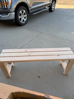 Handmade Wood Slat Bench
