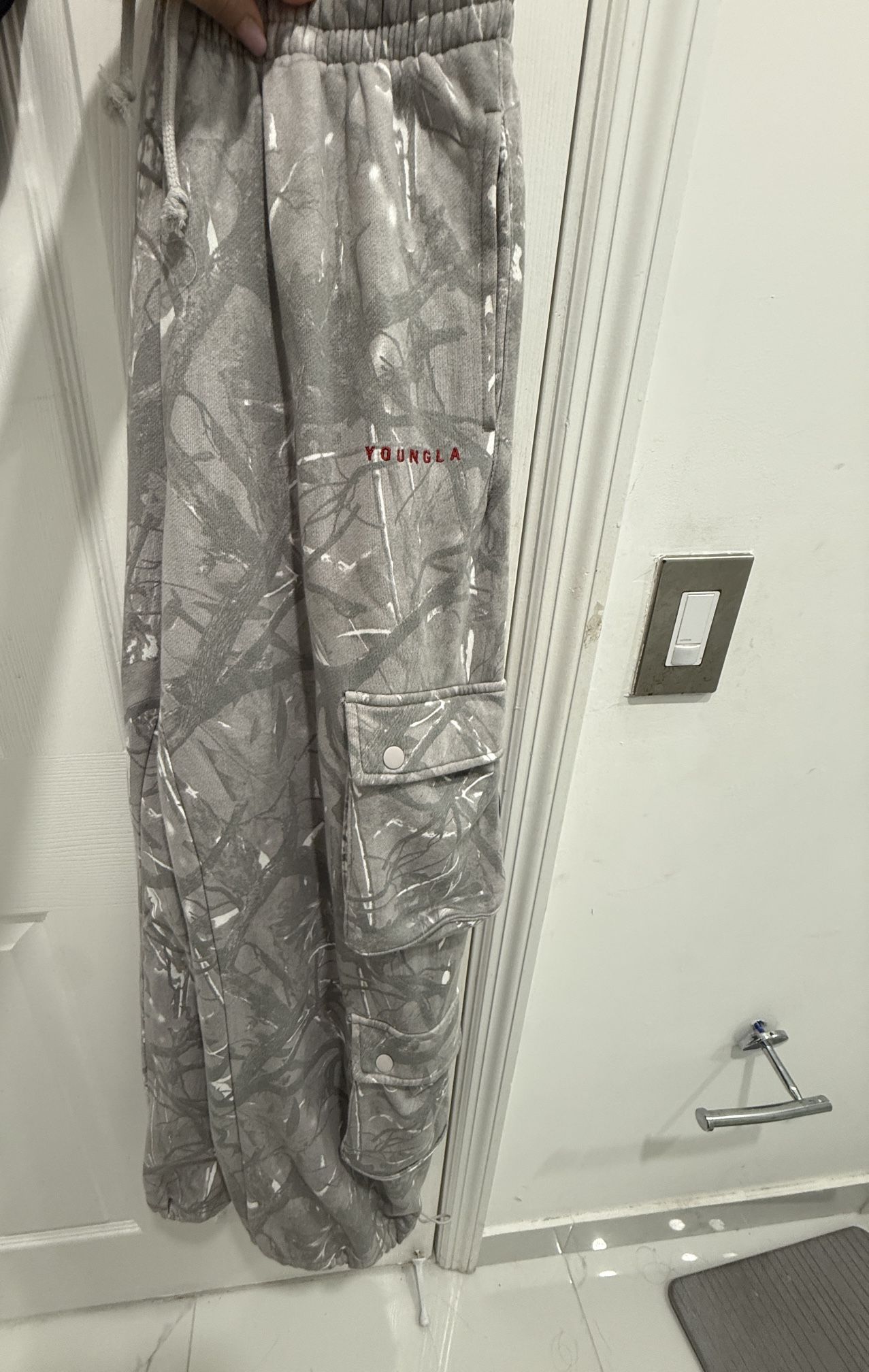 Young La Women’s Grey Camo Cargo Joggers 