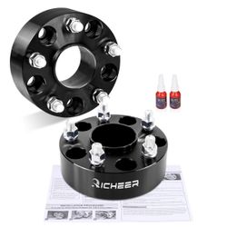 Richeer 2PCS 2'' 5x4.75 Wheel Spacers for Camaro Corvette Eldorado Sonoma Jimmy Firebird S10, Hubcentric 5x120.65mm with 12x1.5 Studs & 70.5mm(401)
