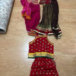 3 Indian Outfits For Girl Age 4  to 5 Years.