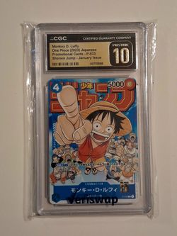 Monkey D. Luffy P-033 Shonen Jump January Issue CGC 10 PRISTINE | One Piece JPN Promo 25th