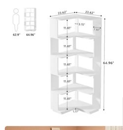 All new  64.9” 6 tier corner bookshelf