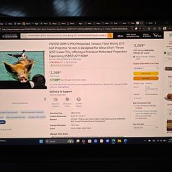 Vividstorm 110 Inch Diagonal Motorized Floor Screen For Ultra Short Throw Projector 