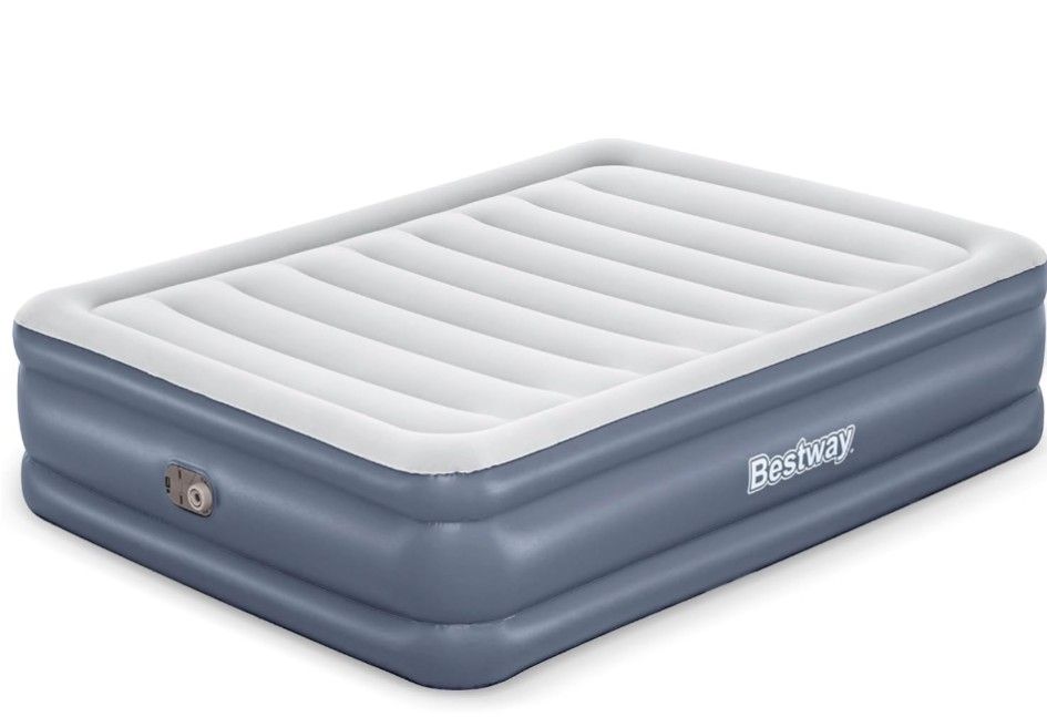 Bestway Tritech 20" Queen Size Air Mattress with Built-in AC Pump And Carry Bag