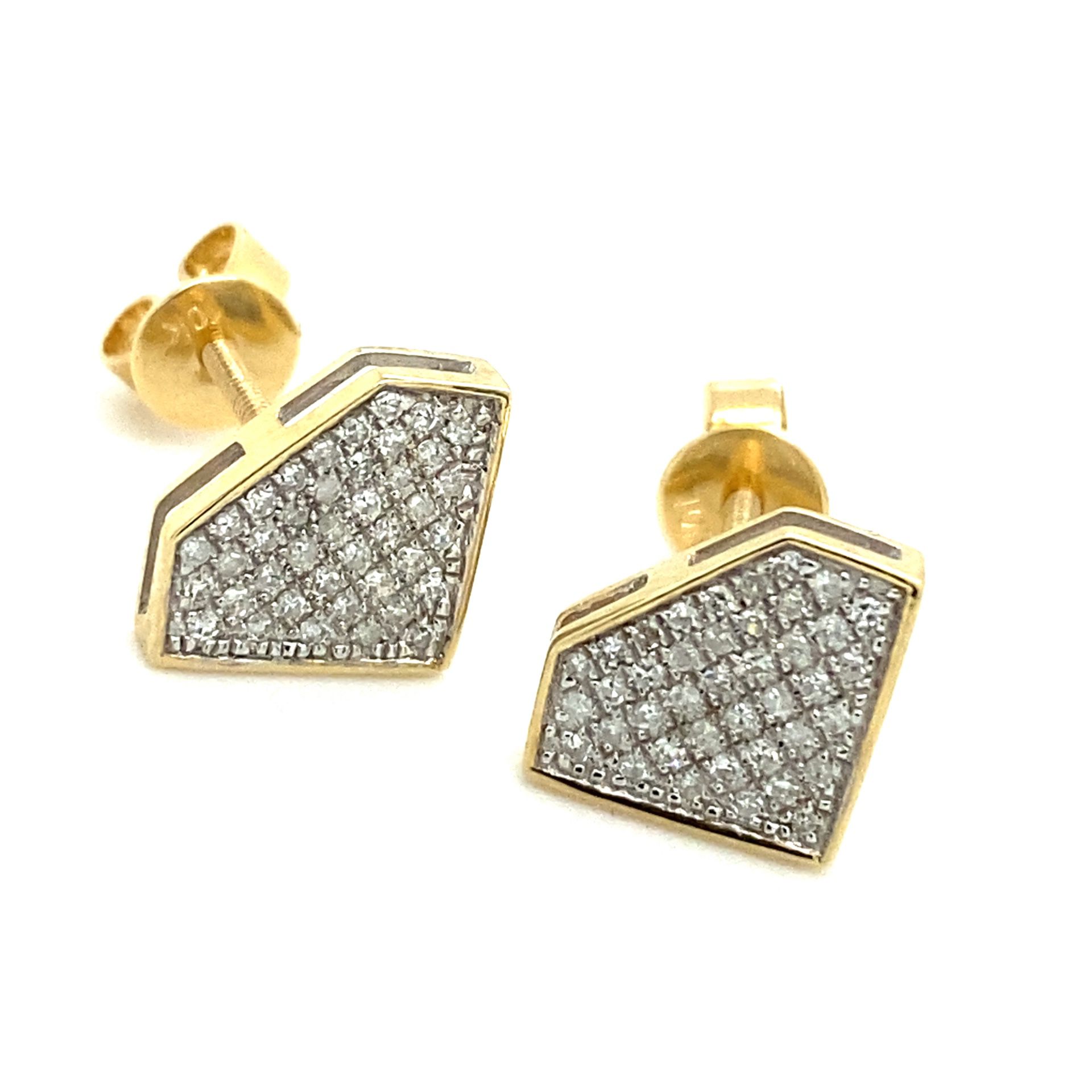 10k Gold Diamond Shape Diamond Cluster Earrings .21ctw 133621 5
