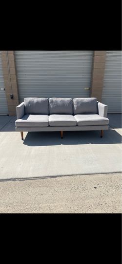 *Free Delivery* Modern Gray West Elm Couch Sofa 3 Seater