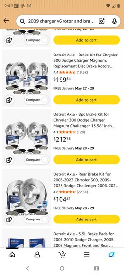 Rotors and brake pads for Dodge charger