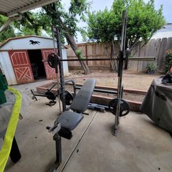 Bench Press Rack And Weights 