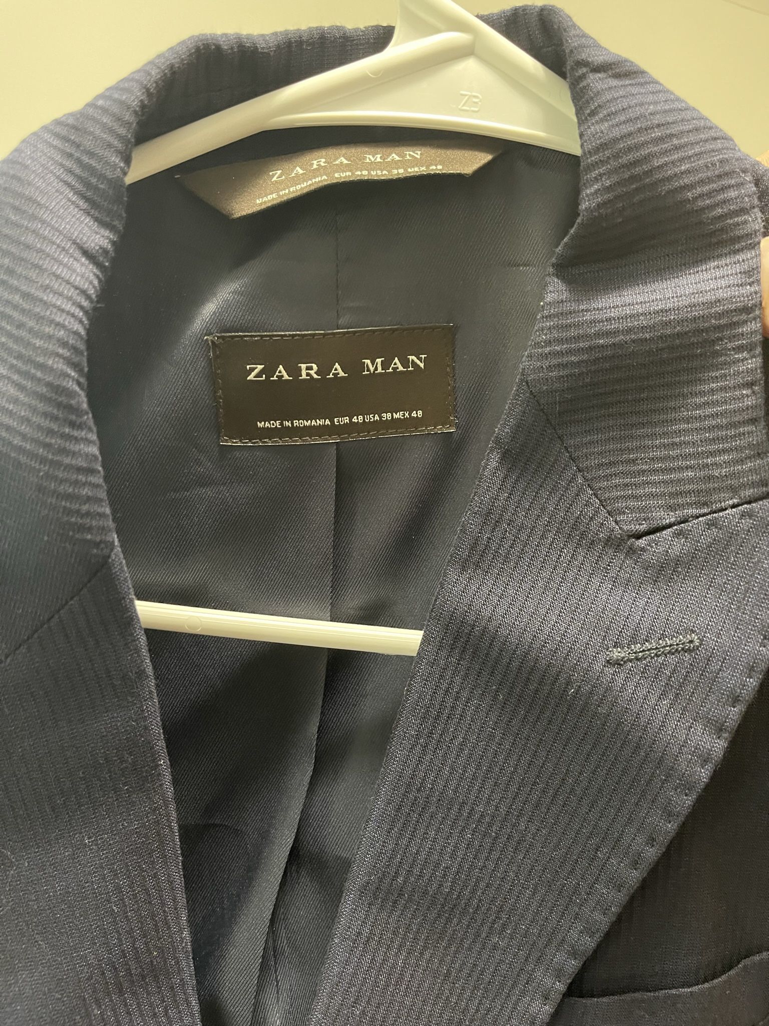 Zara Mens Blazer 38S Blue Coat