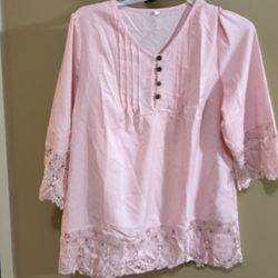 Pink lace blouse