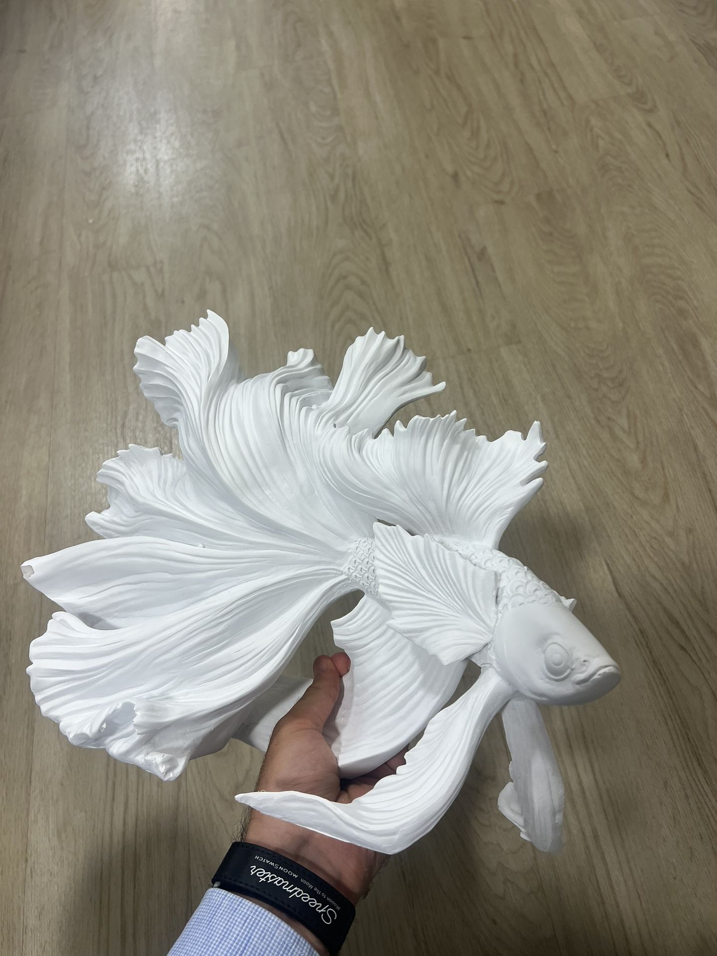 White Decorate Statue Of Fish