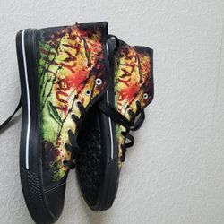 Halloween Sneakers.  "Stay Out"