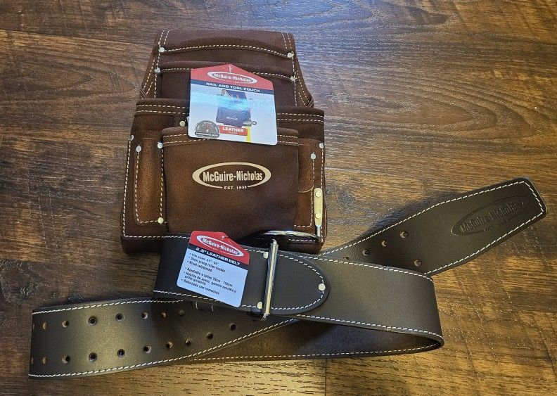 Leather Carpenter Tool Pouch & Belt