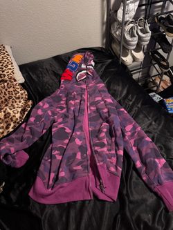 BAPE Shark Full-Zip Hoodie Purple Camo