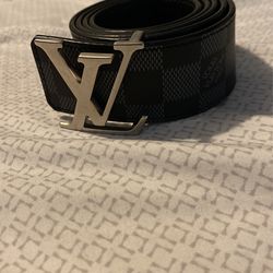 Louis Vuitton Black and Grey Boxes Belt