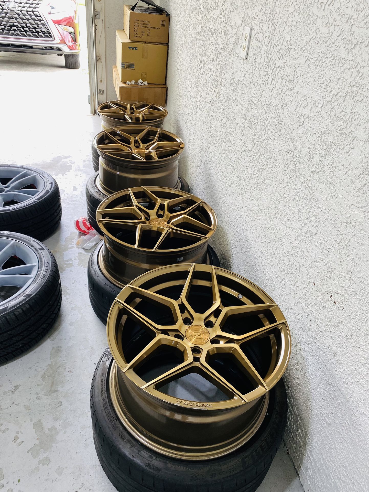 Rohana RFX11 Brush Bronze 19x8.5 front 19x9.5 rear bolt pattern 5x114.3 Offset 35mm front 40mm rear