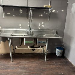 Eagle Group Stainless Steel Commercial Three Compartment Sink 