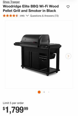 Shop Traeger Woodridge Elite BBQ Wi-Fi Wood Pellet Grill and Smoker in Black