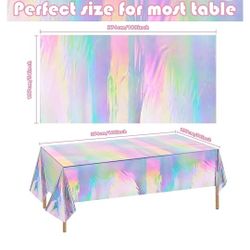 3 Pack Iridescence Plastic Tablecloths 