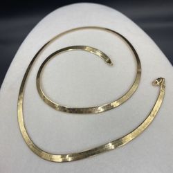 14K 4.1MM Italy Harringbone Necklace 