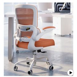 Brand New Orange Mesh Tall Back Ergonomic Office Chair w/Flip Up Armrests & Adjustable 3D Lumbar 
